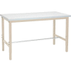 Global Industrial 72 x 24 Adj. Height Workbench Square Tube Leg - Laminate Square Edge - Tan