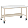 Global Industrial™ Mobile Lab Workbench w/ Laminate Safety Edge Top, 60"W x 30"D, Tan