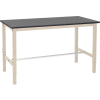 Global Industrial 72x36 Adj. Height Workbench Square Tube Leg, Phenolic Resin Safety Edge Tan