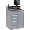 Global Industrial™ Cabinet Shop Desk - 4 Drawers & Pigeonhole Riser 34-1/2 x 30 x 51-1/2 - Gray
																			
