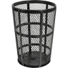 Global Industrial Outdoor Steel Mesh Corrosion Resistant Trash Can, 48 Gallon, Black