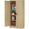 Global Industrial Steel Storage Cabinet, Recessed Handle, 36"Wx18"Dx72"H, Tan, Unassembled