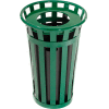 Global Industrial Outdoor Metal Waste Receptacle - 24 Gallon Green
