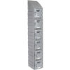 6 Tier Plastic Lockers - Sloped Top 12 X 15 X 12 Gray
