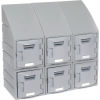 6 Tier Plastic Lockers - Sloped Top 12 X 15 X 12 Gray