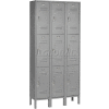 Global Industrial Paramount® Triple Tier 9 Door Locker, 12"Wx15"Dx24"H, Gray, Assembled