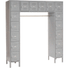 Global Industrial Infinity® 16 Person Locker, 12"Wx18"Dx12"H, Gray, Partially Assembled