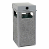 Global Industrial Stone Panel Trash Weather Urn, Gray 12 Gallon, 13-1/2" Square X 35"H