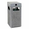 Global Industrial™ Stone Panel Trash Weather Urn, Gray, 24 Gallon, 17-1/2" Square x 36"H