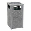 Global Industrial Stone Panel Trash Sand Urn, Gray 12 Gallon, 13-1/2" Square X 32"H