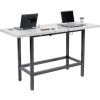 Interion® Standing Height Table with Power - 72"L x 30"W x 42"H - Laminate - Gray