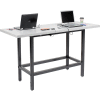 Interion® Standing Height Table With Power, 72"Lx30"W, Gray