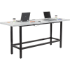 Interion® Standing Height Table With Power, 96"L x 30"W, Gray