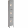 Hallowell Triple Tier 3 Door Premium Steel Locker, 12"Wx15"Dx24"H, Dark Gray, Assembled