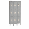 Hallowell Triple Tier 9 Door Premium Steel Locker, 12"Wx15"Dx24"H, Dark Gray, Assembled