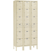 Hallowell Six Tier 18 Door Premium Steel Locker, 12"Wx18"Dx12"H, Tan, Unassembled