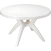 Grosfillex® Ibiza Best Value 46" Outdoor Round Resin Table with Umbrella Hole - White