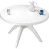 Ibiza Best Value 46 in. Outdoor Round Resin Table with Umbrella Hole - White