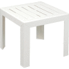 Grosfillex® Outdoor End Table With Wood Slat Pattern - White