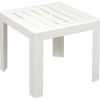 Outdoor End Table With Wood Slat Pattern - White