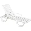 Grosfillex® Adjustable Resin Chaise, White - Pkg Qty 6