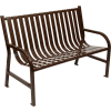 4 Feet Slatted Metal Bench - Brown