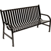 5 Feet Slatted Metal Bench - Black