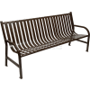 6 Feet Slatted Metal Bench - Brown