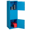 Pucel Heavy Duty Extra Wide Welded Steel Locker Triple Tier 24x24x74 3 Door Blue
