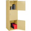 Pucel Heavy Duty Extra Wide Welded Steel Locker Triple Tier 24x24x74 3 Door Putty