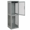 Pucel Heavy Duty Extra Wide Vented Steel Locker Double Tier 24x24x74 2 Door Gray
