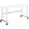 Caster Base Set for C-Channel Open Leg 48 to 72W x 30 and 36D Workbench - Gray
																			