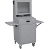 Global Industrial™ Mobile Security LCD Computer Cabinet Enclosure Complete Bundle, Dark Gray