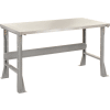 Global Industrial Flared Leg Workbench w/ Stainless Steel Square Edge Top, 48"W x 30"D, Gray