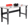 Global Industrial 60x30 Adj. Height Workbench C-Channel Leg, Stainless Steel Square Edge Black