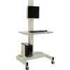 Global Industrial™ Orbit Mobile Computer Cart with VESA Mount and Power Outlets, Beige