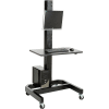 Global Industrial™ Orbit Mobile Computer Cart with VESA Mount and Power Outlets, Black