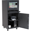 Global Industrial™ Deluxe Mobile Security Computer Cabinet, Black, Unassembled