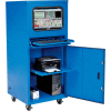 Global Industrial™ Deluxe Mobile Security Computer Cabinet, Blue, Unassembled
