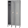 Hallowell Single Tier 3 Door Premium Steel Locker, 18"Wx21"Dx72"H, Dark Gray, Unassembled