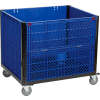 Global Industrial Collapsible Solid Wall Bulk Container, Drop Gate, Casters 39-1/4x31-1/2x29