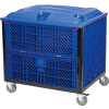 Global Industrial Collapsible Solid Wall Bulk Container Drop Gate Lid Casters 39-1/4x31-1/2x29