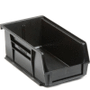 Global Industrial Plastic Stack & Hang Bin, 4-1/8"W x 7-3/8"D x 3"H, Black - Pkg Qty 24