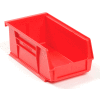 Global Industrial Plastic Stack & Hang Bin, 4-1/8"W x 7-3/8"D x 3"H, Red - Pkg Qty 24