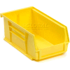 Global Industrial Plastic Stack & Hang Bin, 4-1/8"W x 7-3/8"D x 3"H, Yellow - Pkg Qty 24