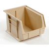Global Industrial Plastic Stack and Hang Parts Storage Bin 8-1/4 x 10-3/4 x 7, Beige - Pkg Qty 6