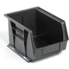 Global Industrial Plastic Stack and Hang Parts Storage Bin 8-1/4 x 10-3/4 x 7, Black - Pkg Qty 6
