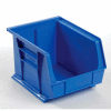 Global Industrial Plastic Stack & Hang Bin, 8-1/4"W x 10-3/4"D x 7"H, Blue - Pkg Qty 6