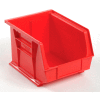 Global Industrial™ Plastic Stack & Hang Bin, 8-1/4"W x 10-3/4"D x 7"H, Red - Pkg Qty 6