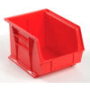 Global Industrial Plastic Stack & Hang Bin, 8-1/4"W x 10-3/4"D x 7"H, Red - Pkg Qty 6